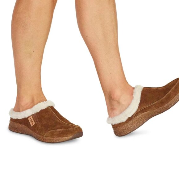 NEW TAOS Future Shearling Clogs - Suede IN Chestnut Sued For Women 925 6s3 - Picture 9 of 11
